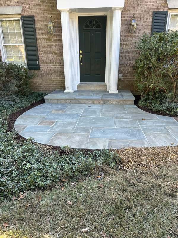 Flagstone front entry walkway and steps